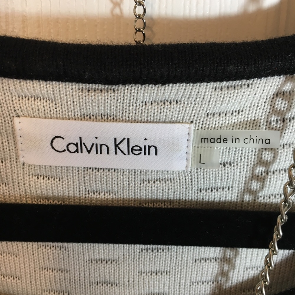 Calvin Klein sweater dress black, cream size Large - Picture 4 of 4